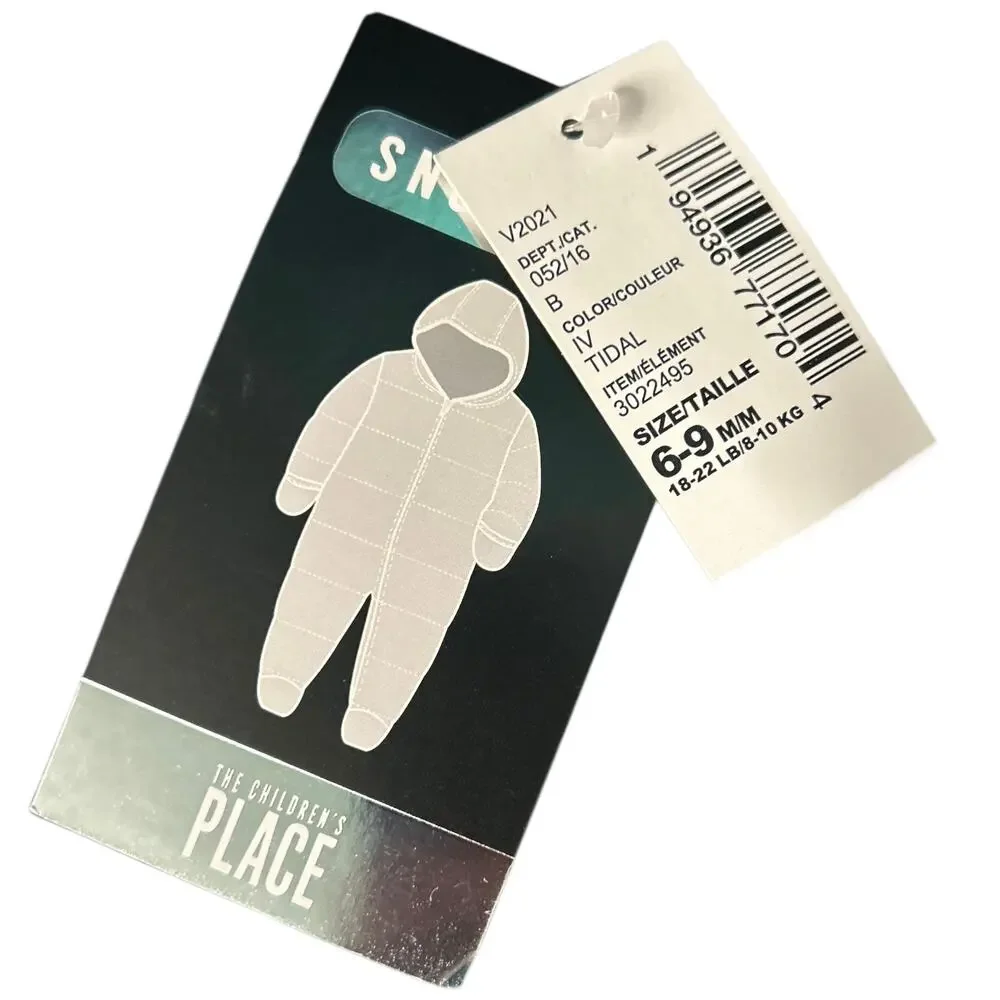 NWT The Children’s Place Navy Teddy Bear Unisex Snowsuit Size 6-9 mo.